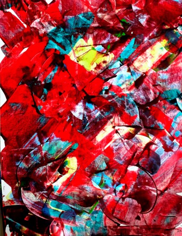Schilderij getiteld "Bloodline" door Marianne Huizinga, Origineel Kunstwerk, Acryl