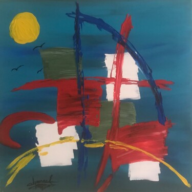 Peinture intitulée "Voilier" par Djamael Soulaimana (Swun), Œuvre d'art originale, Acrylique