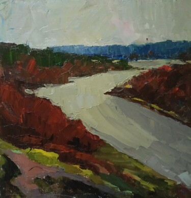 Pittura intitolato "Осень над Окою" da Nina Silaeva, Opera d'arte originale, Olio