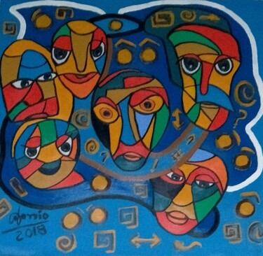 Pintura intitulada "Miscigenação" por Antonio Alves De Souza, Obras de arte originais, Acrílico
