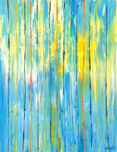 제목이 "Sea and sun"인 미술작품 Karine Locke로, 원작, 아크릴 나무 들것 프레임에 장착됨