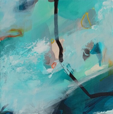 Sea Mood III - expressive intuitive contemporary happy vibes Painting titled "Sea Mood III - expr…" by Tetiana Mokrik, Original Artwork, Acrylic