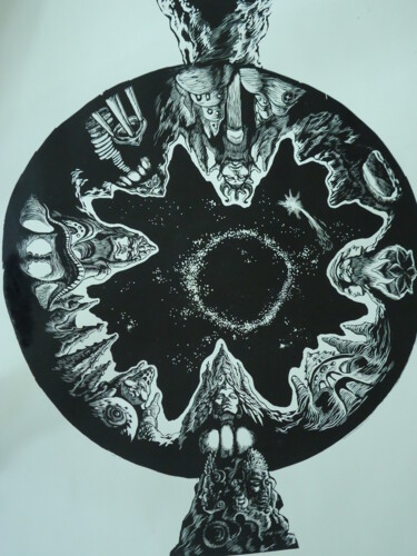 Printmaking titled "The Ring" by Irina Venelinova Karaivanova, Original Artwork, Linocuts