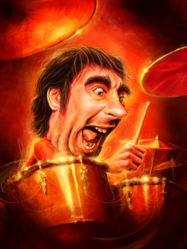 Arts numériques intitulée "Keith Moon" par Renato Wilmers, Œuvre d'art originale, Peinture numérique