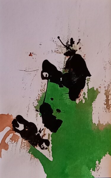 「Froggy」というタイトルの絵画 Deborah Vincentによって, オリジナルのアートワーク, コラージュ