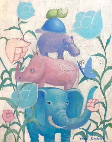 Keep Balance. Animals, surrealistic animals, wildlife nature 绘画 标题为“Keep Balance. Anima…” 由Daria Borisova, 原创艺术品, 丙烯