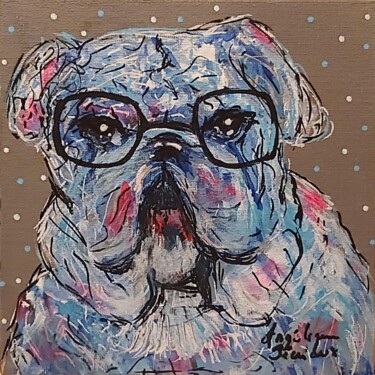Peinture intitulée "Churchill" par Angélique Pécriaux, Œuvre d'art originale, Acrylique Monté sur Carton