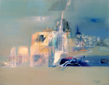 Abandoned Harbor Peinture intitulée "Abandoned Harbor" par Aeon, Œuvre d'art originale, Huile Monté sur Châssis en bois