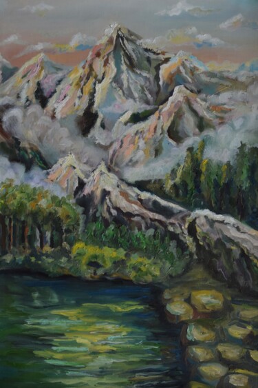 Mountains of fantasy Painting titled "Mountains of fantasy" by Viktoriia Sakharova, Original Artwork, Oil