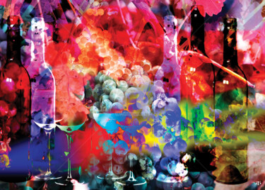 Arts numériques intitulée "Wine2" par Temo D, Œuvre d'art originale, Peinture numérique