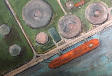 绘画 标题为“port industriel du…” 由Mickael Philippe, 原创艺术品, 丙烯