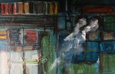 绘画 标题为“Vue aérienne indust…” 由Mickael Philippe, 原创艺术品, 丙烯