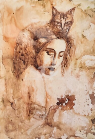 绘画 标题为“Elle et lui” 由Véronique Emmanuelle Bernard, 原创艺术品, 墨
