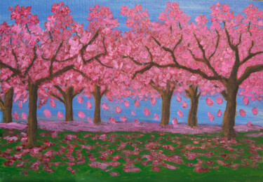 Pink spring garden oil painting Painting titled "Pink spring garden…" by Irina Afonskaya, Original Artwork, Oil