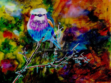 Painting titled "S-Bird in the deep…" by Clement Tsang, Original Artwork, Acrylic