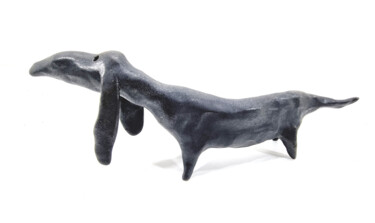 Sculpture titled "DACHSHUND XXXIV" by Aare Freimann, Original Artwork, Ceramics