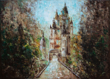 Fairytale castle Peinture intitulée "Fairytale castle" par Mila Moroko, Œuvre d'art originale, Huile Monté sur Châssis en bois