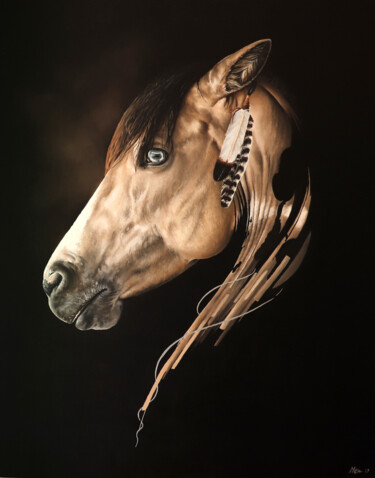 Peinture intitulée "SPIRIT" par Milie Lairie, Œuvre d'art originale, Huile Monté sur Châssis en bois