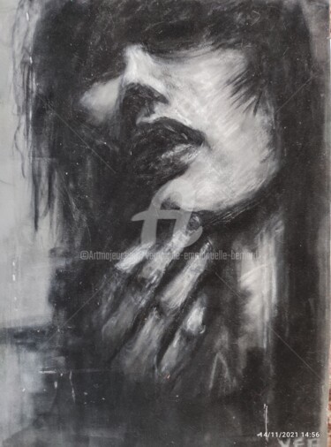 Desenho intitulada "Natacha" por Véronique Emmanuelle Bernard, Obras de arte originais, Carvão