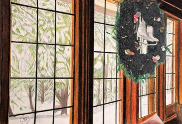 图画 标题为“La magie de Noël.” 由Pierre Bayet, 原创艺术品, 铅笔