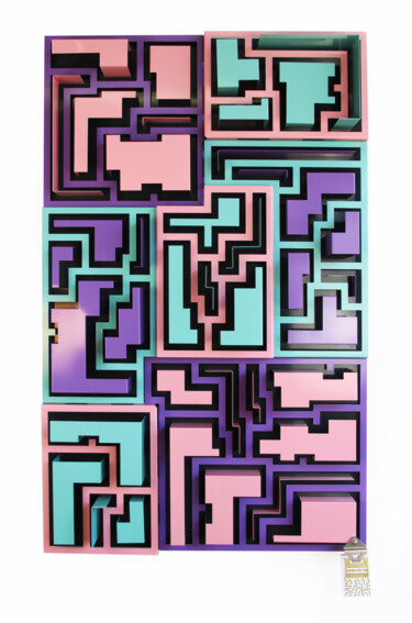 Sculpture titled "Labyrinthus-area" by Cosmoselector, Original Artwork, Metals Mounted on Metal
