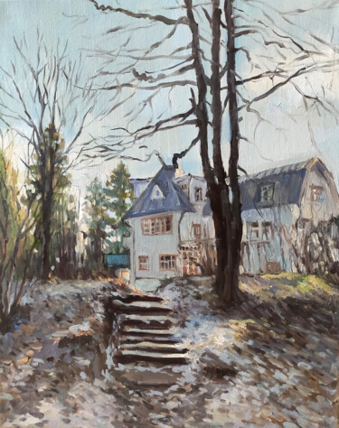 Картина под названием "First snow" - Anna Belan, Подлинное произведение искусства, Масло