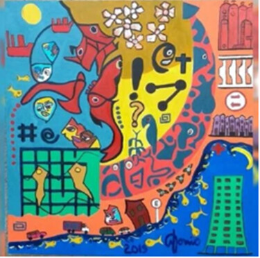 Painting titled "Sob o ceu, sobre a…" by Antonio Alves De Souza, Original Artwork, Acrylic