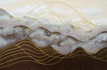 Mountains of Tibet Peinture intitulée "Mountains of Tibet" par Uliana Titova, Œuvre d'art originale, Acrylique Monté sur Châssis en bois
