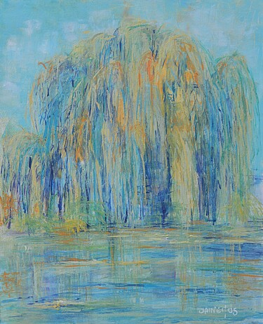 LES SAULES Peinture intitulée "LES SAULES" par Monique Rouquier (Jaine M), Œuvre d'art originale, Acrylique Monté sur Châssis en bois