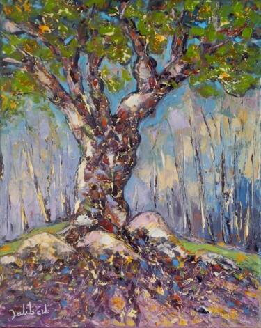 Le papy hêtre Peinture intitulée "Le papy hêtre" par Francis Jalibert, Œuvre d'art originale, Huile
