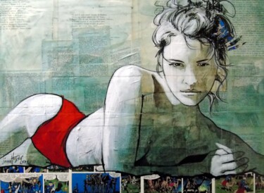 Peinture intitulée "elle 7" par Vincent Tessier Xxc, Œuvre d'art originale, Encre
