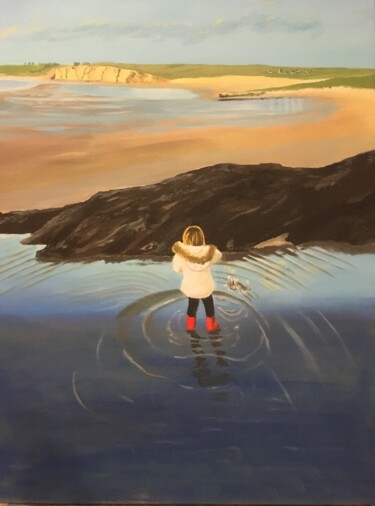 Peinture intitulée "Séléna joue dans l'…" par Loic Sutre, Œuvre d'art originale, Acrylique