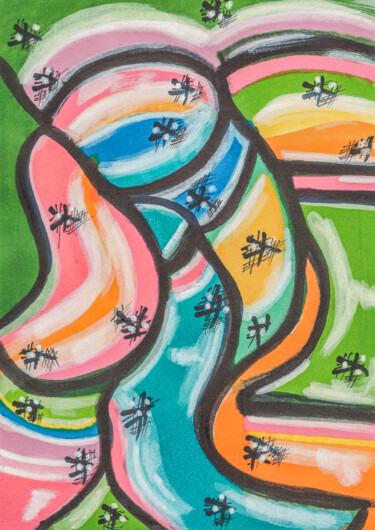 Peinture intitulée "Orgasme" par Nicolas Bernié, Œuvre d'art originale, Acrylique