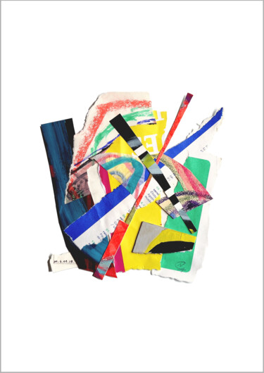 Collage flottant abstrait (J4) Collages titled "Collage flottant ab…" by Nathalie Cuvelier Abstraction(S), Original Artwork, Collages Mounted on Aluminium