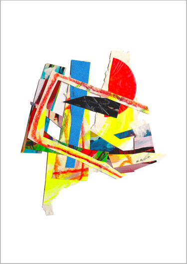 Collages titled "Collage flottant ab…" by Nathalie Cuvelier Abstraction(S), Original Artwork, Collages Mounted on Aluminium