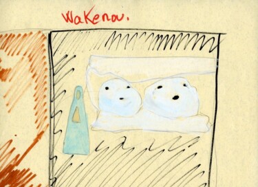Dessin intitulée "Wakenou" par Sophie Le Tellier, Œuvre d'art originale, Marqueur