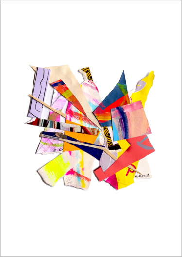 Collages titled "Collage flottant ab…" by Nathalie Cuvelier Abstraction(S), Original Artwork, Collages Mounted on Aluminium