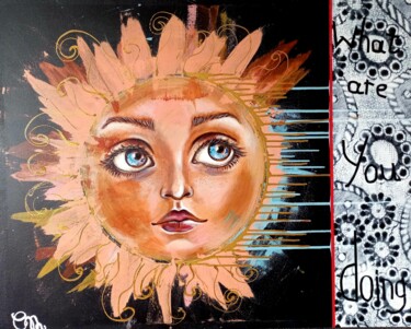 Peinture intitulée "What are You doing" par Elena Tregub, Œuvre d'art originale, Acrylique Monté sur Châssis en bois