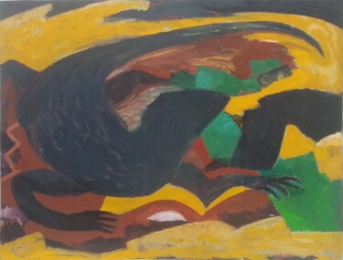 Sehnsucht nach der Wärme (Eidechse Korfu) 绘画 标题为“Sehnsucht nach der…” 由Hannes Hofstetter, 原创艺术品, 彩画