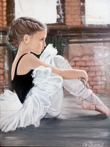 绘画 标题为“Small ballerina” 由Елена Трегуб, 原创艺术品, 油 安装在木质担架架上
