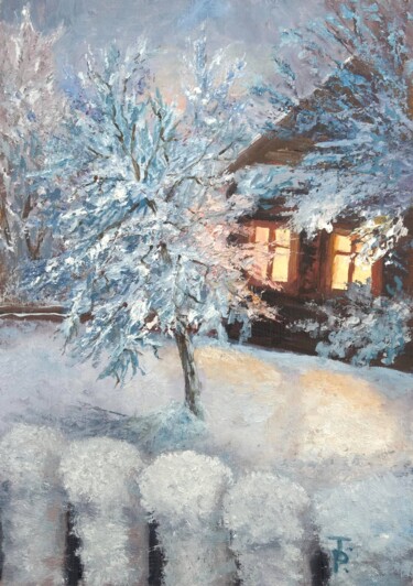 Peinture intitulée "Christmas night" par Tamara Rozinskay, Œuvre d'art originale, Huile