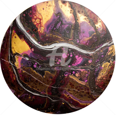 Burgundy abstraction with white stripe 绘画 标题为“Burgundy abstractio…” 由Svetlana Saratova, 原创艺术品, 丙烯