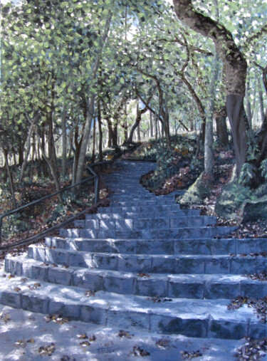 Pintura titulada "Camí de la llum" por Josep Maria Fontanet Sureda, Obra de arte original, Oleo Montado en Bastidor de camil…