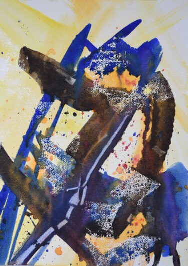 Painting titled "cavaleiro simpático" by Renato Cardoso, Original Artwork, Watercolor