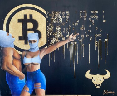 绘画 标题为“Bitcoin” 由Alina Shimova, 原创艺术品, 油