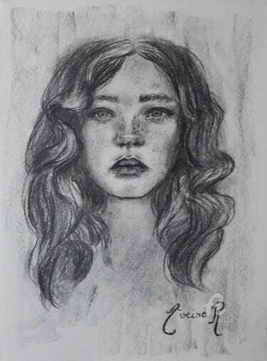 Drawing titled "Irisis" by Aveiro R., Original Artwork, Charcoal