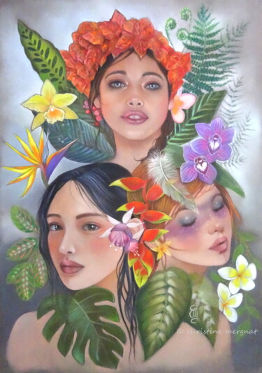 绘画 标题为“"Bahia"” 由Christine Mergnat, 原创艺术品, 粉彩