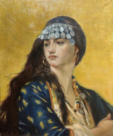 Middle Eastern beauty Peinture intitulée "Middle Eastern beau…" par Elena Petrova, Œuvre d'art originale, Huile Monté sur Châssis en bois