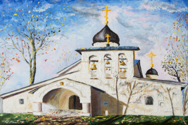 绘画 标题为“church in Pskov” 由Nikolaj (Kolyan) Fomin, 原创艺术品, 油