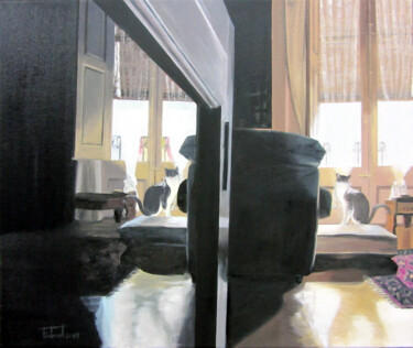 Painting titled "Doble Cric" by Josep Maria Fontanet Sureda, Original Artwork, Oil Mounted on Wood Stretcher frame